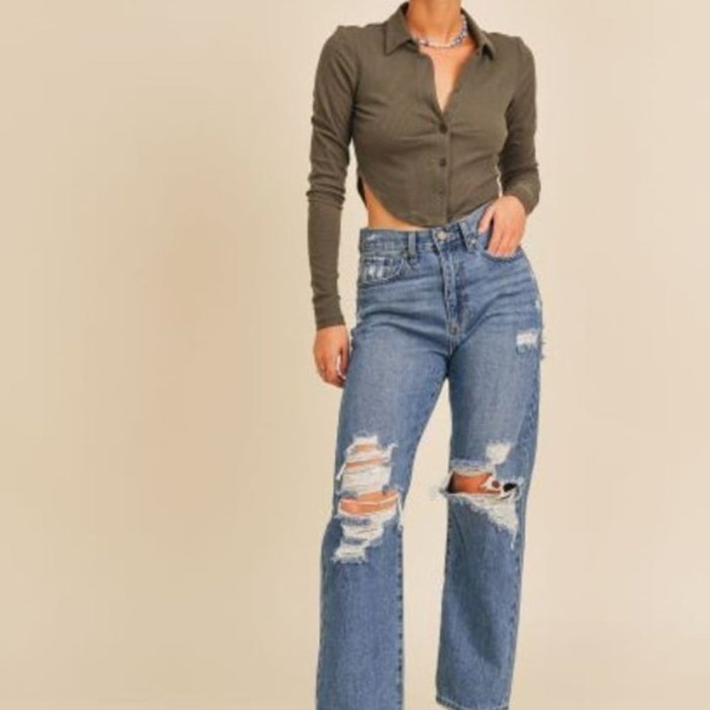 DOR L DOR - High Rise Dad Jeans - Light Denim